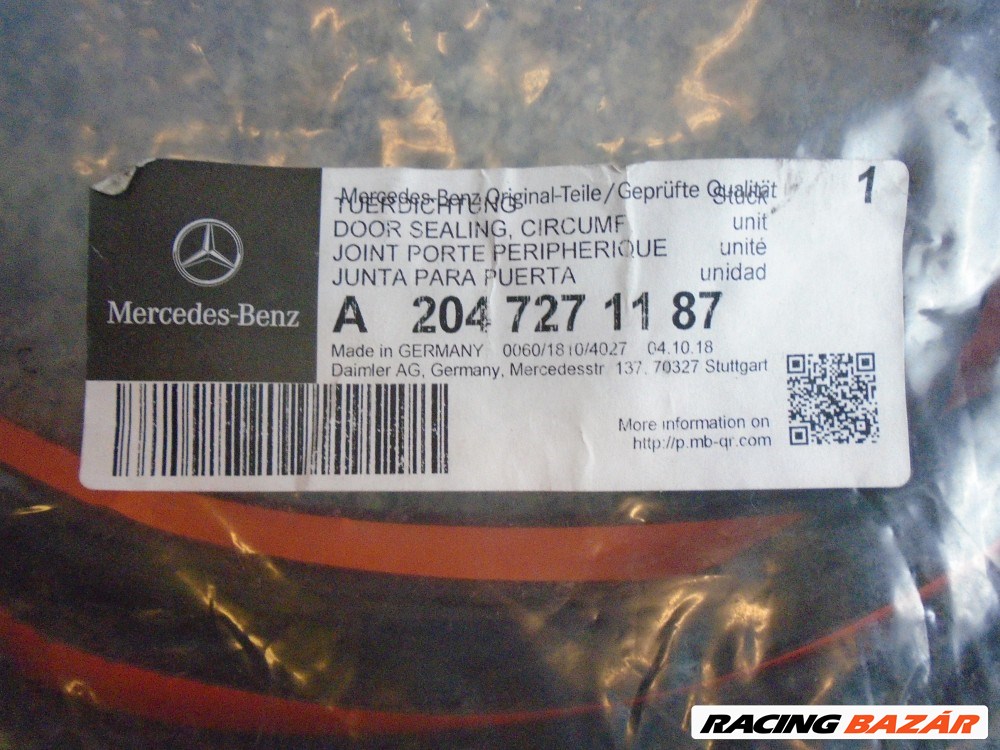 [GYÁRI ÚJ] Mercedes-Benz - Kéder gumi tömítés - C - osztály / Class - W204 3. kép